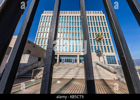 L'ambassade des États-Unis d'Amérique, a rétabli le 20 juillet 2015 à La Havane, Cuba, Antilles, Amérique centrale Banque D'Images