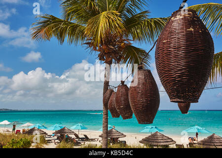 Au bord de l'sibonne hôtel, on grace bay, plage la plus spectaculaire à Providenciales, Turks et Caicos, dans les Caraïbes Banque D'Images