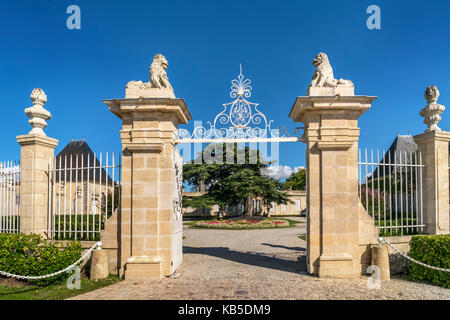 Château Beychevelle, vignobles en Médoc, Bordeaux, Gironde, Aquitaine, France, Europe, Banque D'Images