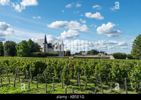 Château Pichon Baron , vignoble à Médoc, Margeaux, vigne, Bordeaux, Gironde, Aquitaine, France, Europe, Banque D'Images