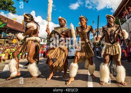 Dans la street parade carnaval international dans les Seychelles, Victoria, Mahe, Seychelles, océan indien, afrique Banque D'Images