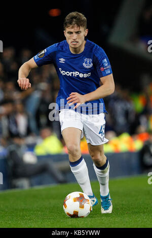 Liverpool, Royaume-Uni. 28 sep, 2017. jonjoe kenny de everton au cours de l'UEFA Europa League groupe e match entre Everton et Apollon limassol à Goodison Park sur le 28 septembre 2017 à Liverpool, en Angleterre. (Photo de daniel chesterton/phcimages.com) : phc crédit images/Alamy live news Banque D'Images