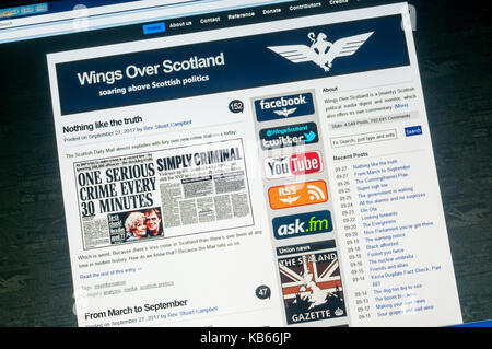 Page d'accueil de la pro-indépendance alternative politique écossais ailes site internet d'information sur l'Ecosse. Banque D'Images
