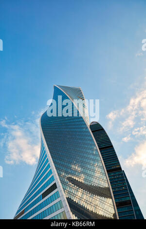 Haut de l'évolution de la Tour Centre d'affaires internationales (CBIM). Moscou, Russie. Banque D'Images