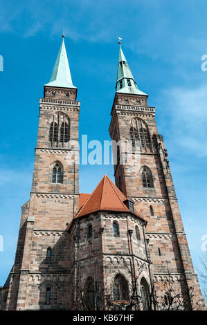 L'église Saint-Laurent, Nuremberg, Middle Franconia, Bavaria, Germany, Europe Banque D'Images