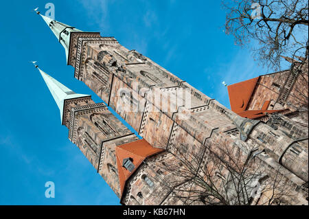 L'église Saint-Laurent, Nuremberg, Middle Franconia, Bavaria, Germany, Europe Banque D'Images