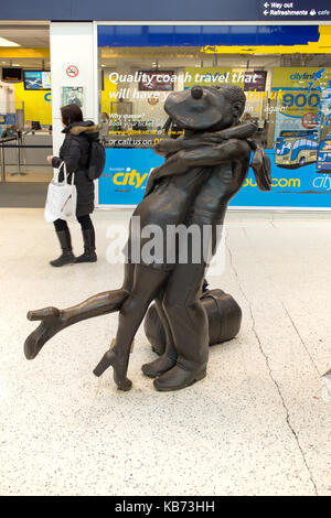 Winchers environnementaliste, une statue en bronze par John Clinch (1994), la gare routière Buchanan, Glasgow, Ecosse Banque D'Images