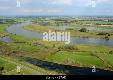 Le vreugderijkerwaard réserve naturelle sur le côté est de la rivière Ijssel. un ancien bras de la rivière est ouvert à nouveau, ce qui est un lieu important pour les oiseaux. une partie de l'espace pour le projet de la rivière, les Pays-Bas, l'Overijssel, paysage national ijsseldelta Banque D'Images