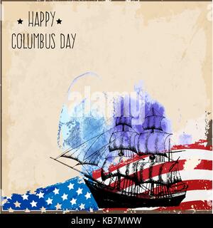 Happy Columbus Day. vector illustration Illustration de Vecteur