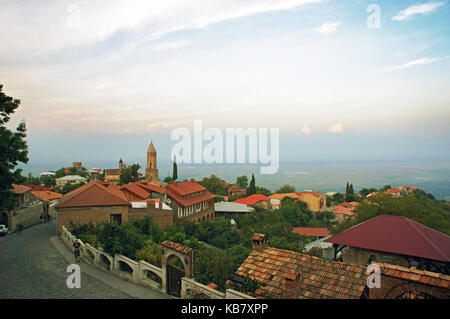 Vue du coucher de sighnaghi, kachetia en Géorgie Banque D'Images