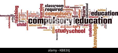 L'enseignement obligatoire mot concept cloud. vector illustration Illustration de Vecteur