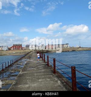 Hartlepool pointe angleterre vue sur la pointe du brise-lames heugh Banque D'Images