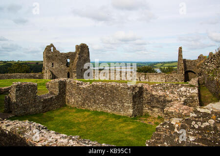 Château Llansteffan, Carmarthen, Carmarthenshire, Pays de Galles du sud Banque D'Images