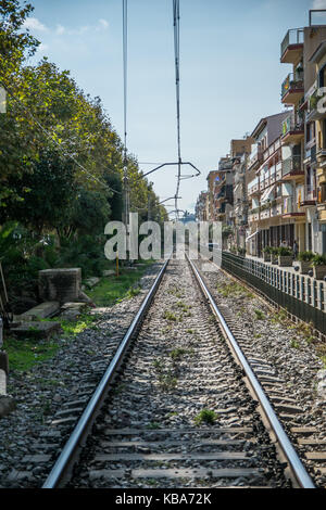 Les voies de chemin de fer, calella barcelona Banque D'Images