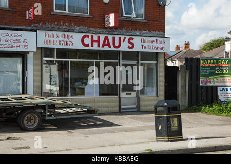 Chau's Chipshop à Leigh, England, UK Banque D'Images