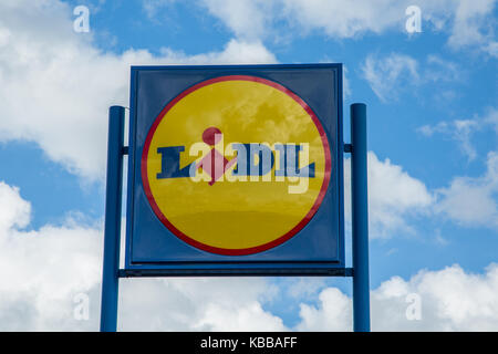 Lidl supermarché à Leigh, England, UK Banque D'Images