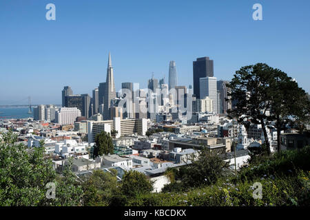La vue sur le centre-ville de San Francisco en Californie, USA. Banque D'Images