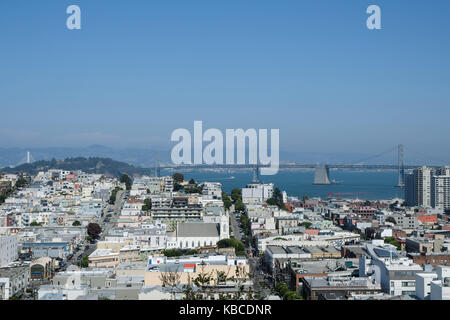 La vue sur le centre-ville de San Francisco en Californie, USA. Banque D'Images