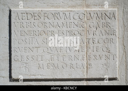 Inscription latine antique Banque D'Images