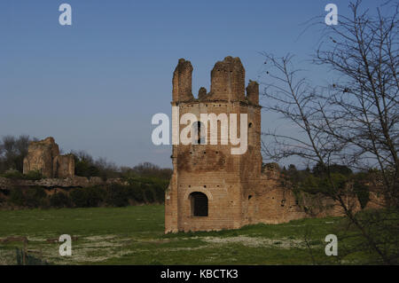 Italie. Rome. Le Cirque de Maxence. Il fait partie d'un complexe de bâtiments construits par l'empereur Maxence sur la via Appia entre 306-312 a.d. ruines. Banque D'Images