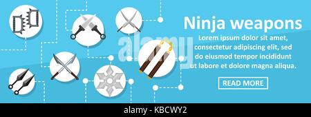 Armes ninja banner concept horizontal Illustration de Vecteur