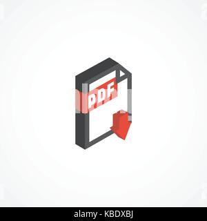Pdf icône isométrique 3d illustration Illustration de Vecteur