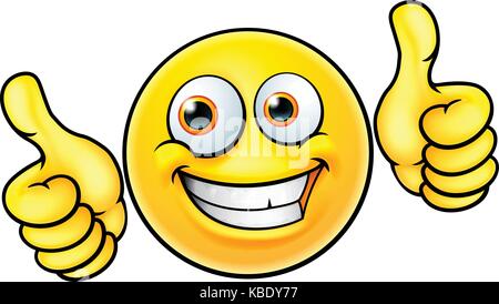 Heureux Thumbs up des émoticônes emoji Illustration de Vecteur