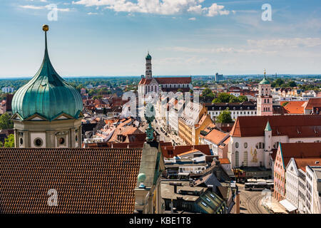 City skyline, Augsbourg, Bavière, Allemagne Banque D'Images