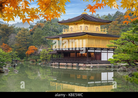 Le Japon saison d'automne de temple kinkakuji (pavillon d'or) à Kyoto, au Japon. Banque D'Images