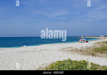 Vue sur le chaque de Mari Ermi, Sardaigne, Italie Banque D'Images