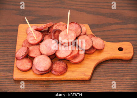 Saucisses, pepperoni, São Paulo, Brésil. Banque D'Images