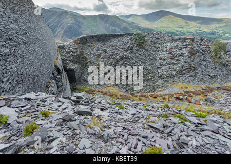 Vue de la carrière d'ardoise Dinorwic, au nord du Pays de Galles UK Banque D'Images