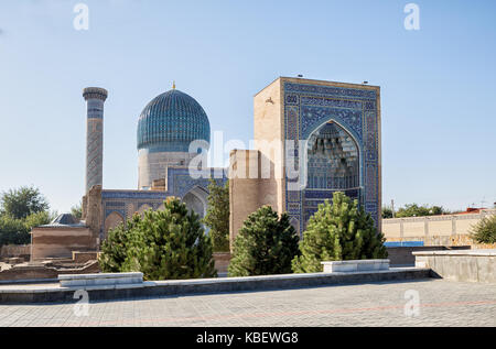 Gur emir-mausolée de Tamerlan (Amir Timour) et sa famille à Samarkand, Ouzbékistan Banque D'Images
