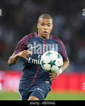 Paris, frankreich. 27 sep, 2017. kylian mbappe (Paris), l'Aktion fussball champions league, vorrunde 2. spieltag, gruppe b, paris st germain - FC Bayern Munich (m) 3:0, am 27.09.2017 in paris/ frankreich. Dans le monde d'utilisation |crédit : afp/Alamy live news Banque D'Images