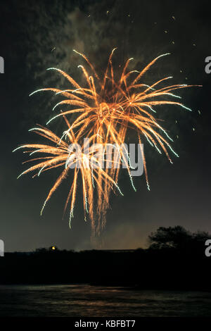 D'artifice musical, Southport. Le Merseyside. 29 septembre 2017. Des milliers de visiteurs assistent à l'artifice musical britannique 2017 à Southport Championnat ce weekend. Les spectateurs ont été traités à une affiche à couper le souffle avec un tableau de lumière et d'un mélange de musique de ce concours annuel d'effets pyrotechniques. Credit : Cernan Elias/Alamy Live News Banque D'Images