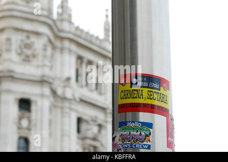 Manifestation contre le référendum Catalan illégale en face de la mairie de Madrid. Madrid, Espagne, samedi, 30 septembre 2017. Más Información Gtres Crédit : Comuniación sur ligne, S.L./Alamy Live News Banque D'Images