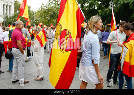 Manifestation contre le référendum Catalan illégale en face de la mairie de Madrid. Madrid, Espagne, samedi, 30 septembre 2017. Más Información Gtres Crédit : Comuniación sur ligne, S.L./Alamy Live News Banque D'Images