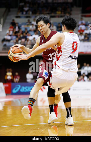 Takumi hasegawa (brave tonnerres), le 29 septembre 2017 - basket-ball : 2017-2018 b.ligue b1 match d'ouverture entre kawasaki brave tonnerres - Nagoya diamond les dauphins au todoroki arena de Kanagawa, Japon. (Photo par yohei osada/aflo sport) Banque D'Images