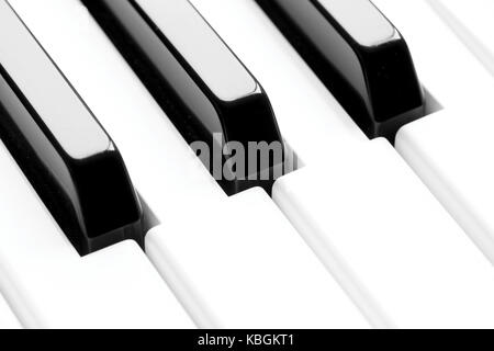 Close up image des touches du clavier noir et blanc Banque D'Images