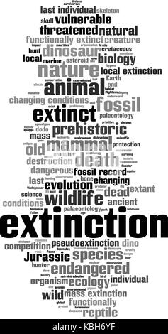 Mot extinction concept cloud. vector illustration Illustration de Vecteur