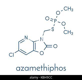 L'azaméthiphos. molécule de pesticide utilisé dans flypaper, médecine vétérinaire, etc. formule topologique. Illustration de Vecteur