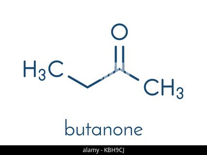 Butanone (méthyléthylcétone (MEK), solvant industriel, la structure chimique. formule topologique. Illustration de Vecteur