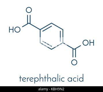 L'acide téréphtalique, polyester (PET, plastique polyéthylène téréphtalate) building block. formule topologique. Illustration de Vecteur