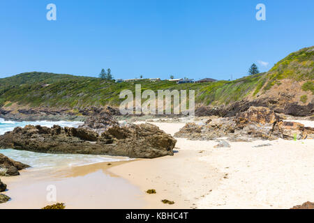 Plage Près de Burgess Forster sur le milieu de la côte nord de la Nouvelle-Galles du Sud, Australie Banque D'Images