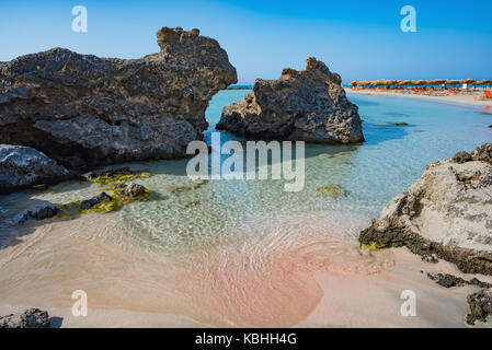 Matin d'été à elafonisissi beach Crete Grèce Banque D'Images