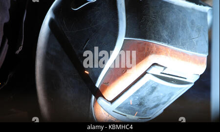 Chantier naval de métier en soudage Banque D'Images