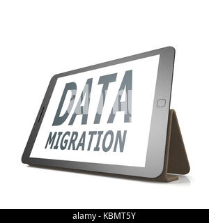 Tablette avec la migration des données word image avec hi-res rendus d'art qui pourrait être utilisé pour toute la conception graphique. Banque D'Images