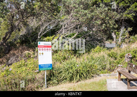 Plage de galets près de Forster sur le milieu de la côte nord, s'inscrit dans le cadre du Bicentenaire à pied le long de la côte, New South Wales, Australie Banque D'Images