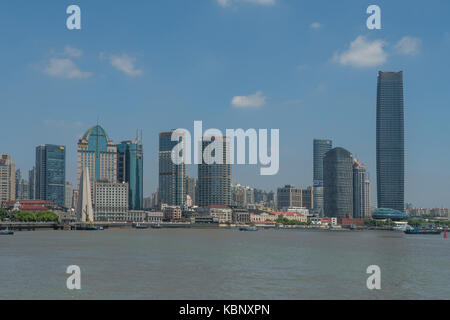 Sur les bâtiments côté ouest de Bund, Shanghai, Chine Banque D'Images