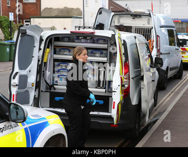 Southampton, Hampshire mardi 19 septembre 2017 un meurtre a été lancé après qu'un homme a été tué dans un incident de fin de soirée à Southampton street. Banque D'Images